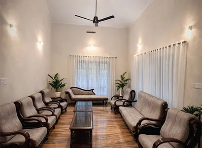 Elegantly lit interiors - luxury home stay in thrissur